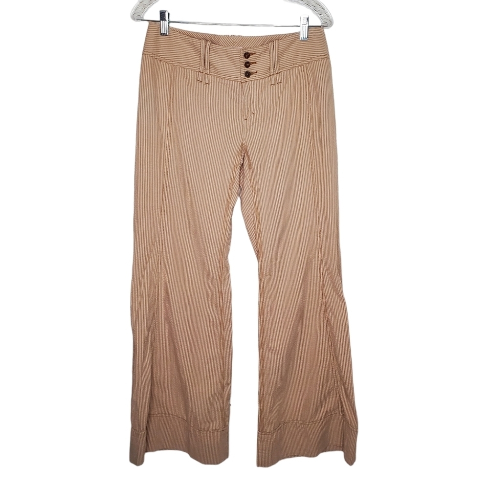 Free People Striped Pants, Women’s Wide Leg Lightweight Slacks Size 6